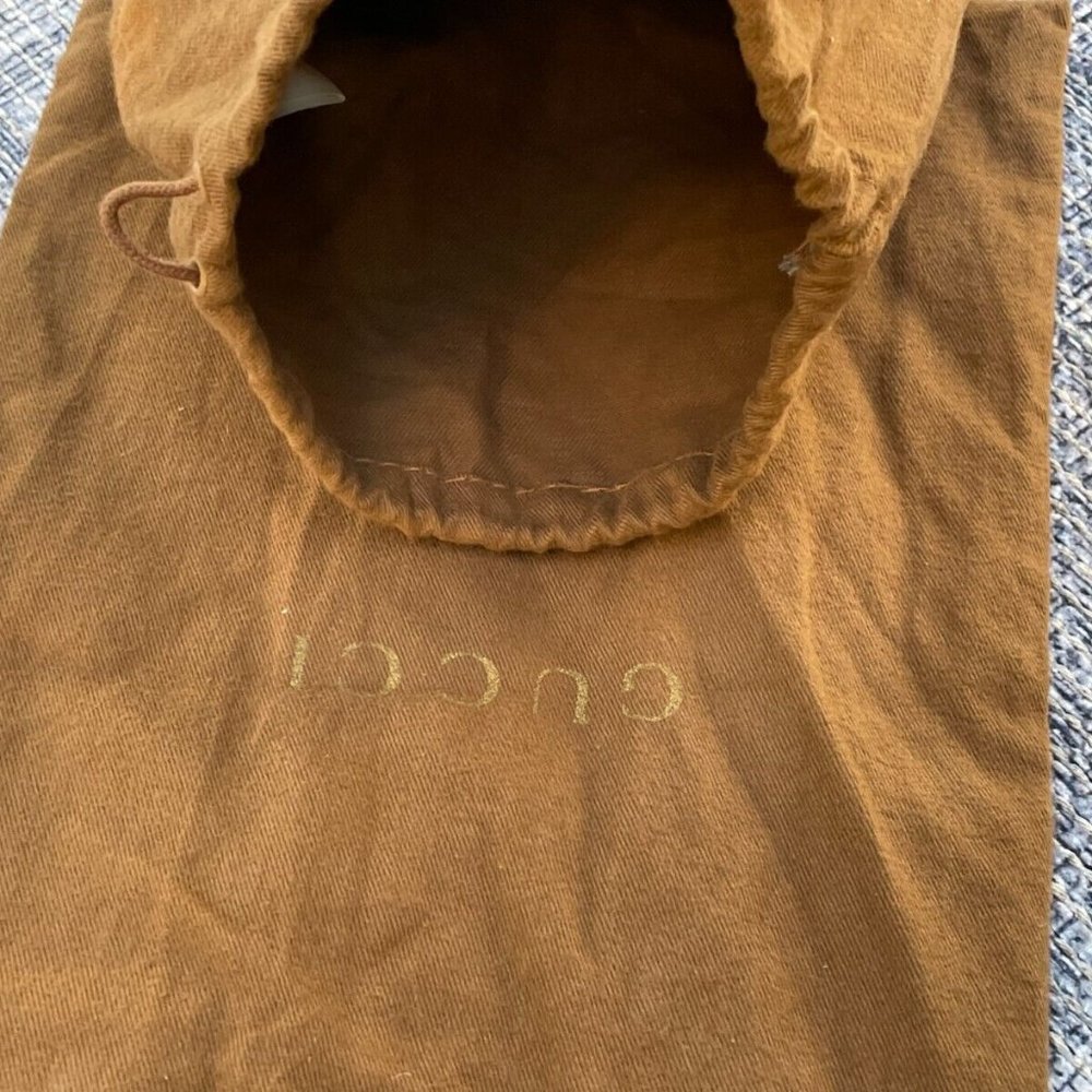 Gucci Dust Bag Brown Cotton Storage Bag Draw String Made in Italy Authentic - Picture 8 of 11